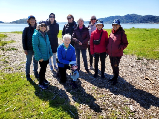 Members enjoyed strolling along Richardson Bay during April's 1st Tuesday activity.